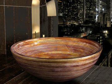 GRAFFITI Ø 34 - Countertop round washbasin by Glass Design - view 2